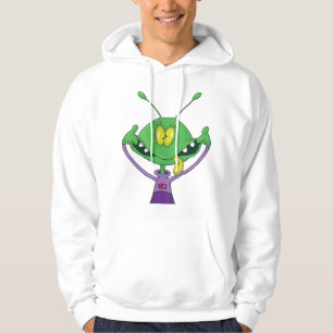 Veste À Capuche Alien Vert Drôle Faisant une Grimace Ridicule