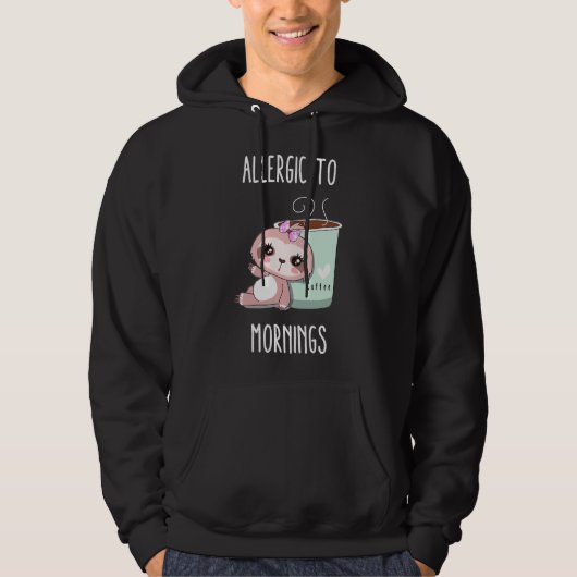 Veste À Capuche Allergique Au Matin Sloth Funny (Devant)
