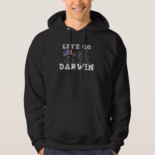 Veste À Capuche Allons Darwin Stick Man Evolution Laissons Aller D (Devant)