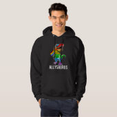 Veste À Capuche Allysaurus Lgbt Dinosaur Rainbow Pride Drapeau Gay (Devant entier)