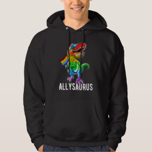 Veste À Capuche Allysaurus Lgbt Dinosaur Rainbow Pride Drapeau Gay