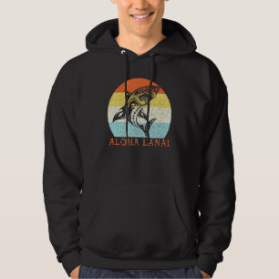 Veste À Capuche Aloha Lanai Requin tribal Vintage Hawaiian Island