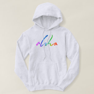 Veste À Capuche Aloha - Lettres à main tropicales - Hawaii Hawai'i