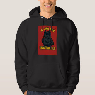 Veste À Capuche Alpha and Unattached | Funny Wolf Cartoon