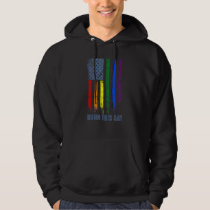 Veste À Capuche America Flag Arc-en-ciel Né Gay Lgbtq Lgbt Pride M