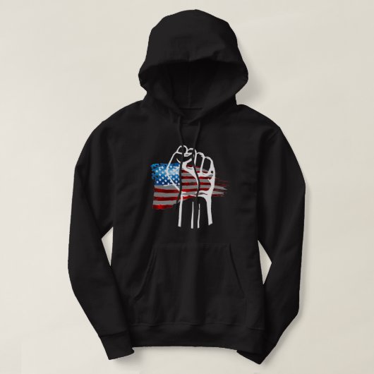 Veste À Capuche AMÉRICAIN FIÈRE - blc (Design devant)