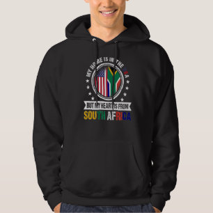 Veste À Capuche American African Flag Heart Afrique du Sud Amériqu