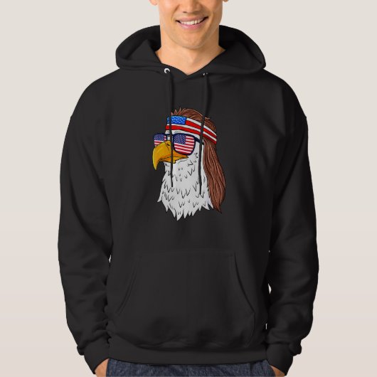 Veste À Capuche American Bald Eagle Mullet 4 juillet Patriot améri (Devant)