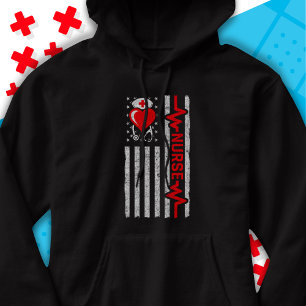 Veste À Capuche American Flag Hero Heart Life Infirmière appréciat