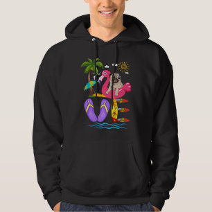 Veste À Capuche Amour Carlin été Flip Flops Flamant rose Chien Ani