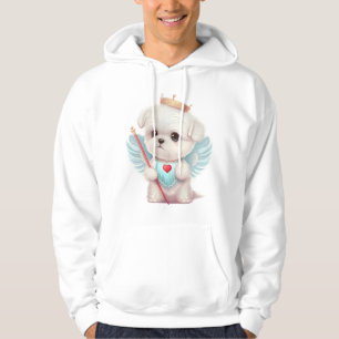 Veste À Capuche Amour paradisiaque : Chien maltais mignon