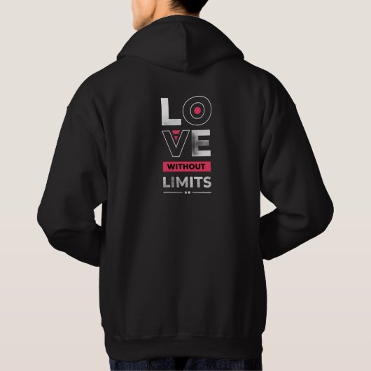 Veste À Capuche Amour sans limites – Conception de typographie min (Dos)