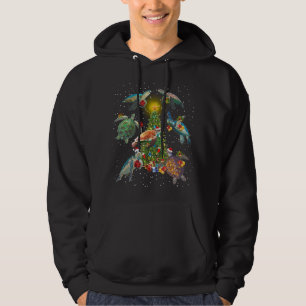 Veste À Capuche Amoureux des animaux de tortue de mer Éclairage To