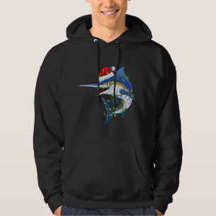 Veste À Capuche Amusant Poisson Marlin Xmas Santa Hat Marlin Chri