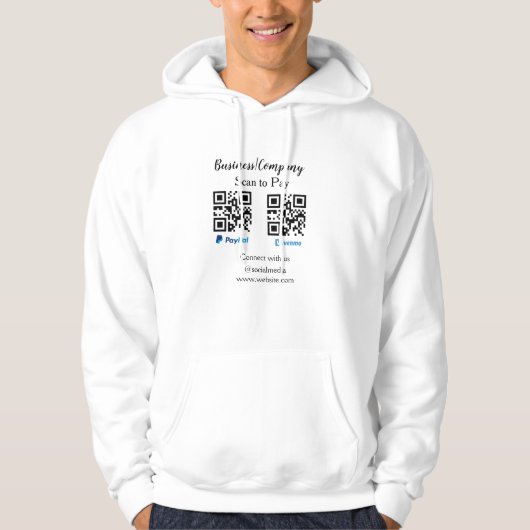 Veste À Capuche Analyser pour payer q r code paypal venmo ajouter  (Devant)
