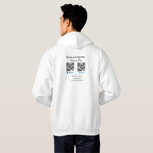 Veste À Capuche Analyser pour payer q r code paypal venmo ajouter  (Dos entier)