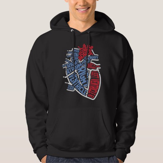Veste À Capuche Anatomical Heart Medical Parts Cardiologist Surgeo (Devant)
