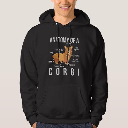 Veste À Capuche Anatomie D'Un Corgi (Devant)