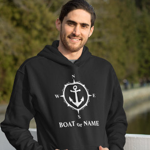Veste À Capuche Ancre de boussole nautique Votre bateau ou votre n