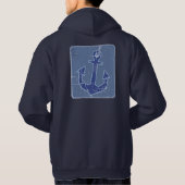 Veste À Capuche ancre marine bleue (Dos)