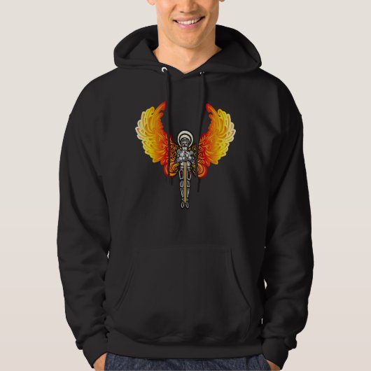 Veste À Capuche Angel avec épée et ailes de feu (Devant)
