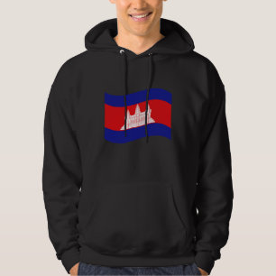 Veste À Capuche Angkor Vat Drapeau Cambodgien Vague