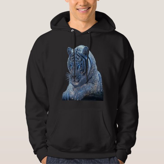 Veste À Capuche animal tigre bleu (Devant)