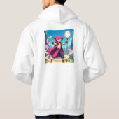 Veste À Capuche Anime Fantasy Mage Boy Casting Magic with Glowing  (Dos)