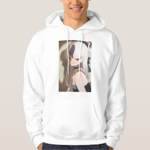 Veste À Capuche anime fille robe spolight collier arc cheveux blan