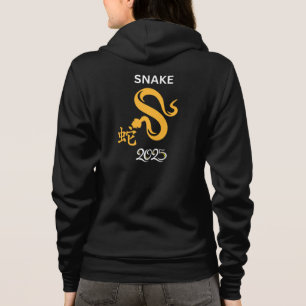Veste À Capuche Année 2025 du serpent jaune avec le serpent à mots