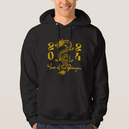 Veste À Capuche Année du Dragon en Or (Devant)