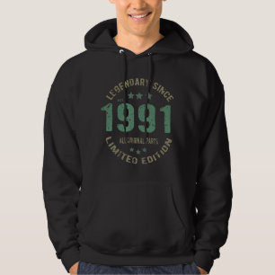 Veste À Capuche anniversaire de 30 ans 1991 Légende depuis 30e ann