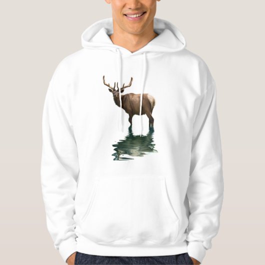 Veste À Capuche Antlered Wapiti Elk Wildlife Supporter Art (Devant)