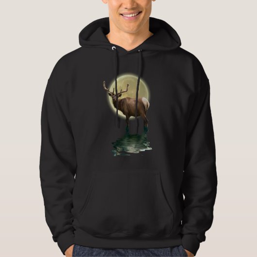 Veste À Capuche Antlered Wapiti Elk Wildlife Supporter Art (Devant)