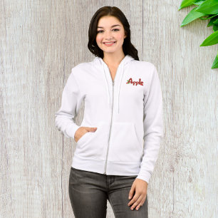 Veste À Capuche Apple Word Art avec des pommes rouges et vertes