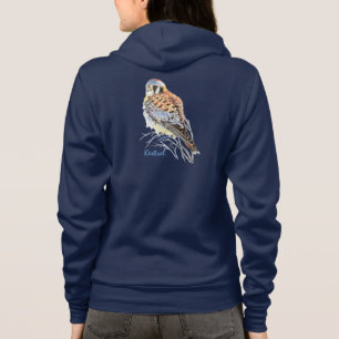 Veste À Capuche Aquarelle American Kestrel Falcon Bird Hawk