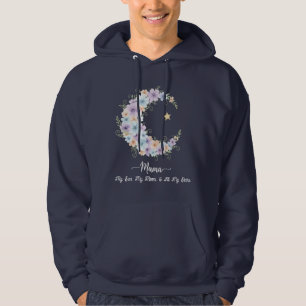Veste À Capuche Aquarelle Fleurie Lune Maman