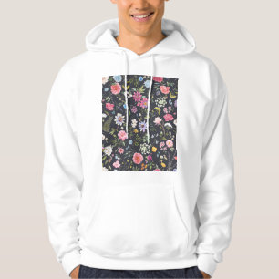 Veste À Capuche Aquarelle Florale : Motif d'été doux.