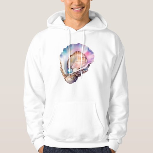 Veste À Capuche Aquarelle Huître (Devant)