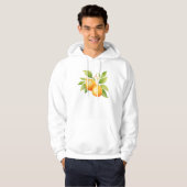 Veste À Capuche Aquarelle Orange Avec Fleur (Devant entier)