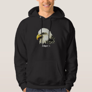 Veste À Capuche Aquarelle originale Aigle Oiseau Semper Fi