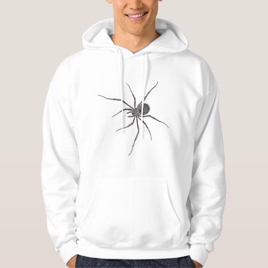Veste À Capuche Araignée noire à longues pattes arachnide effrayan (Devant)