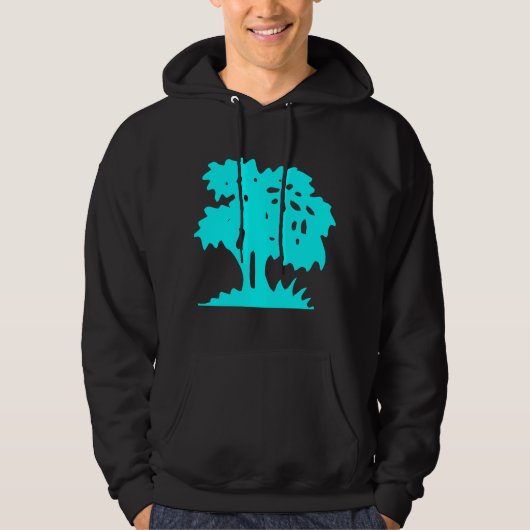 Veste À Capuche Arbre à dessin - Cyan (Devant)