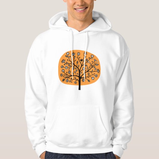 Veste À Capuche Arbre à fleurs stylisé - Orange clair (Devant)