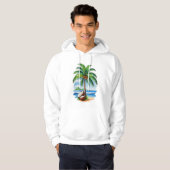 Veste À Capuche Arbre de coco Île tropicale (Devant entier)