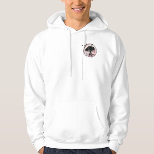 Veste À Capuche Arbre de déesse dans chaque direction sur rose (Devant)