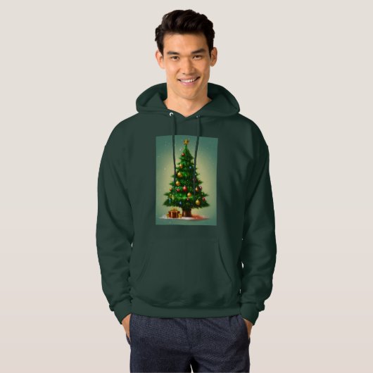 Veste À Capuche arbre de Noël conçu (Devant entier)