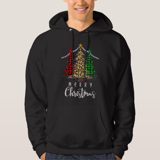 Veste À Capuche Arbre de Noël Léopard Buffle Plaid Xmas Tree Lien (Devant)