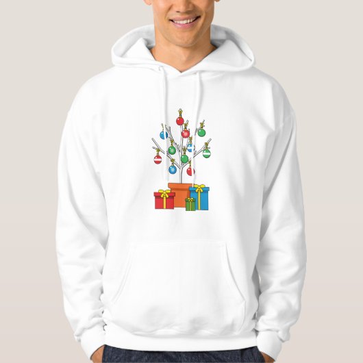 Veste À Capuche Arbre de Noël minimal avec présentation (Devant)
