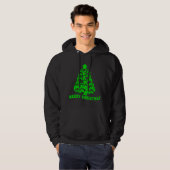 Veste À Capuche Arbre de Noël noir et vert avec contrôleurs (Devant entier)